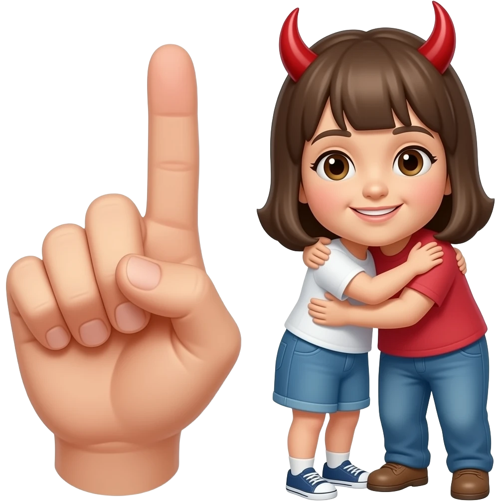 🖕🏻+😈🫂 emoji