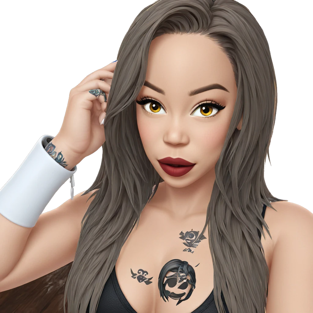 mysterious girl with tattoos emoji