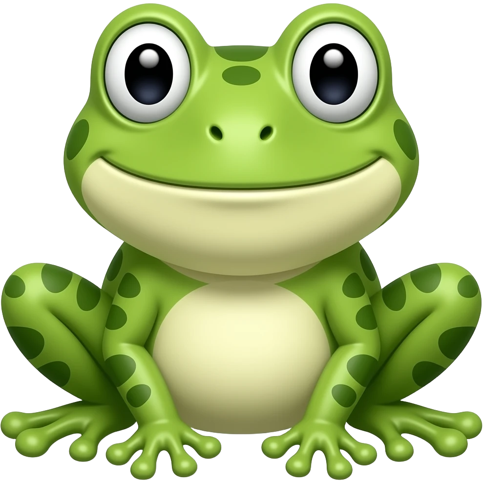 Cartoon 2d frog emoji