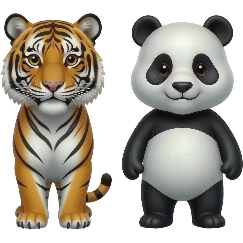 tiger and panda I love you emoji