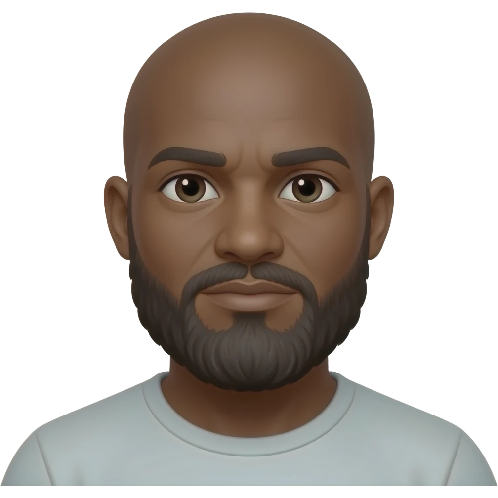 Brown skin Bald man with beard emoji