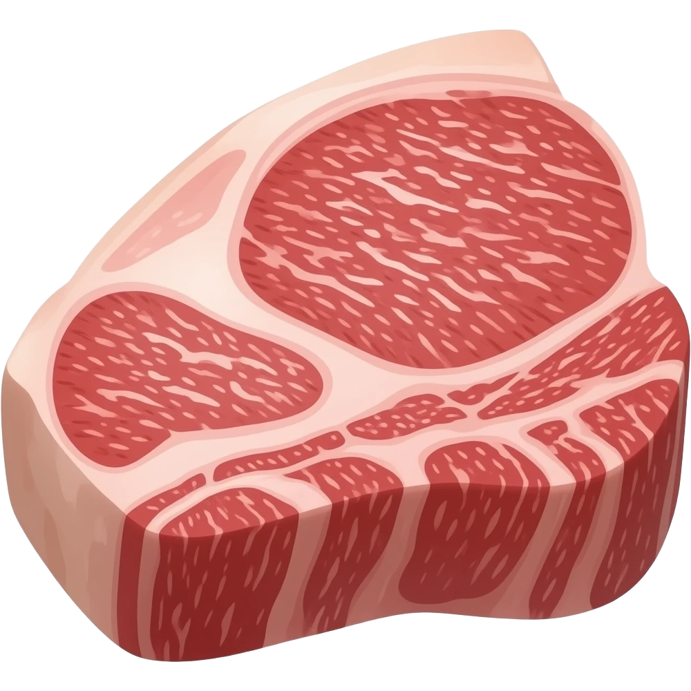 a big and think piece of raw japanese wagyu A5 with high score, good trim high fat, very high marble wagyu emoji
