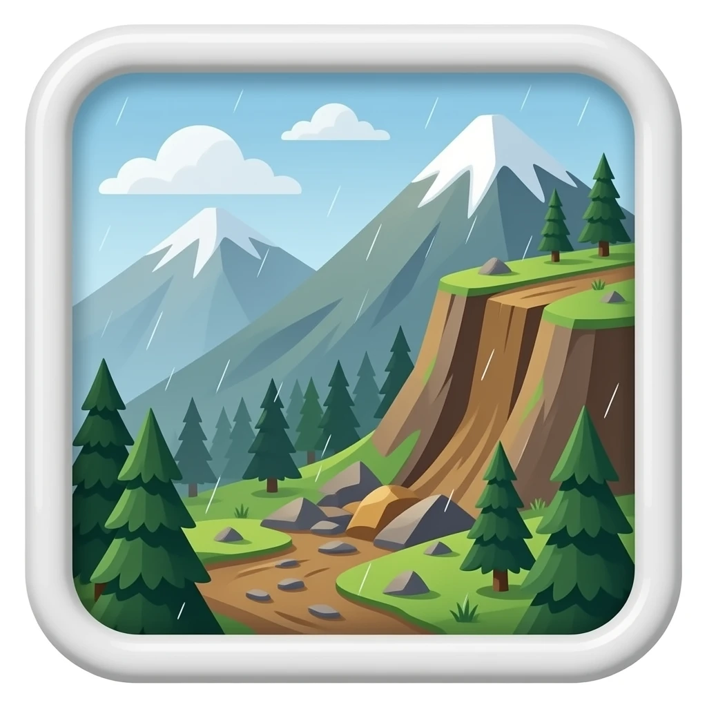 Mountain landslide emoji