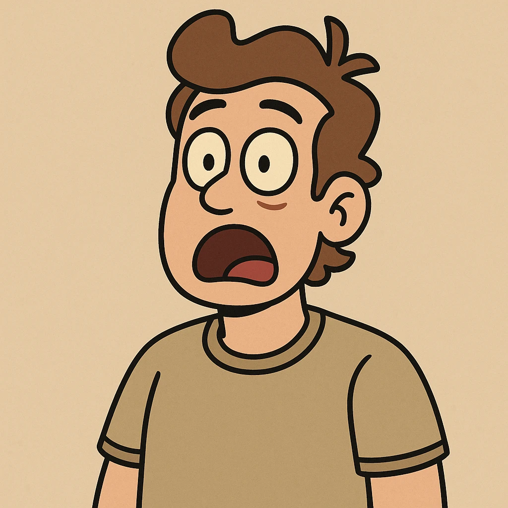 surprised cartoon style character emoji