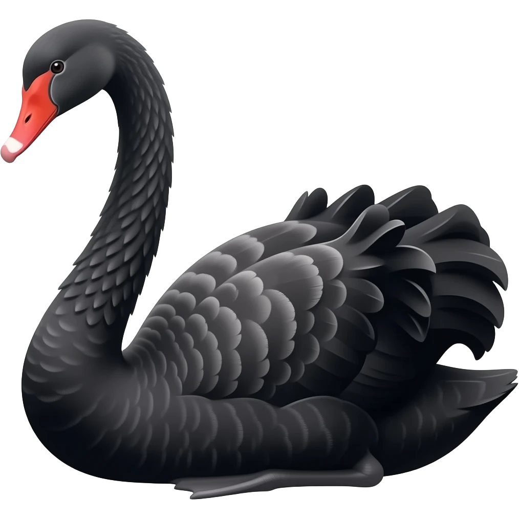 Black color swan emoji