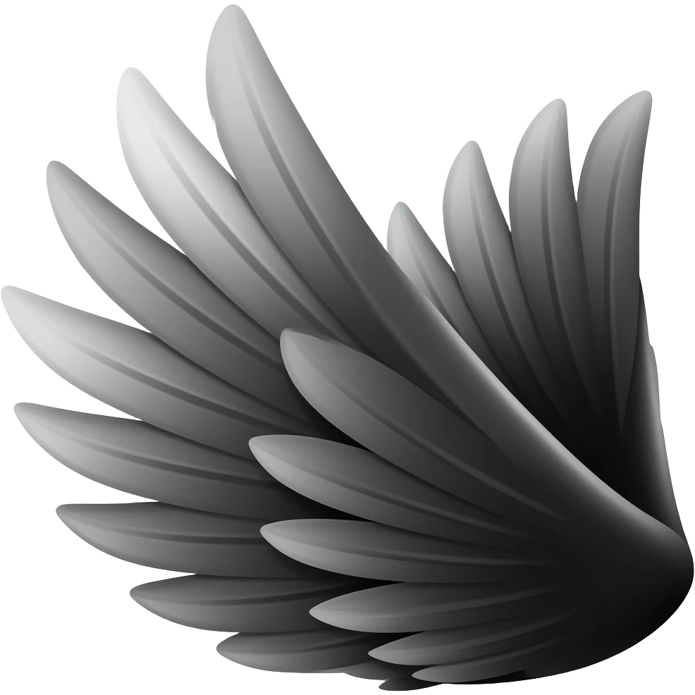 The black wing on the right side emoji