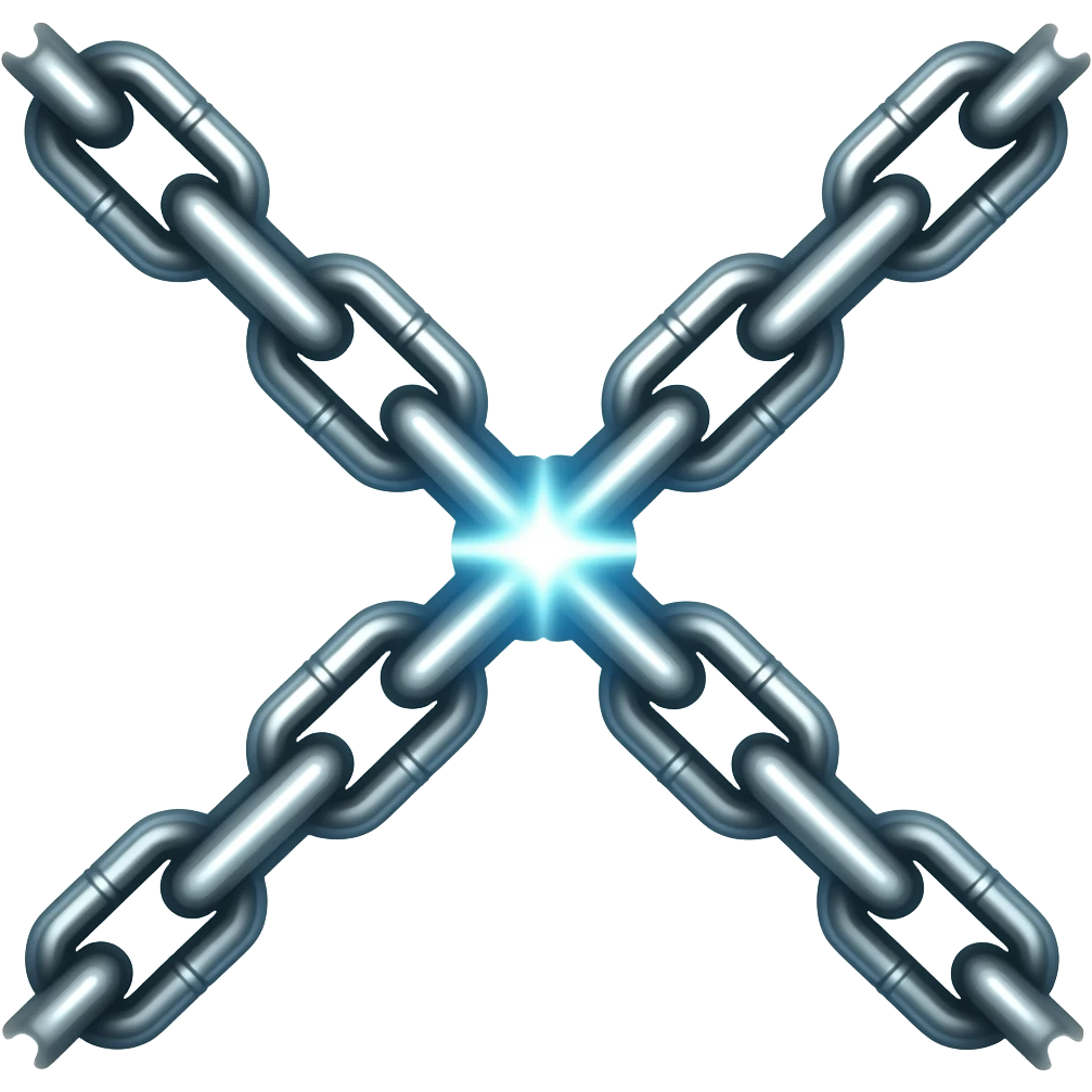 chains glowing like a laser emoji