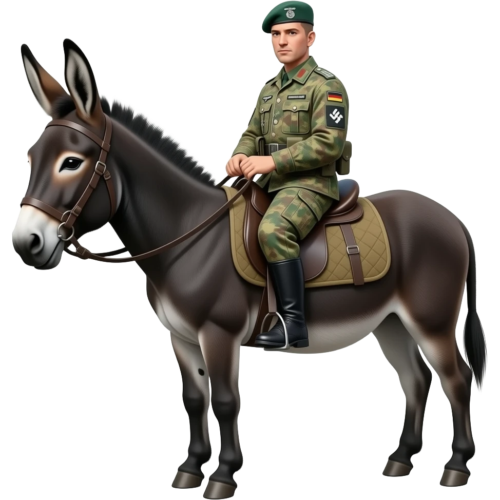 modern german army Gebirgsjaeger on donkey emoji