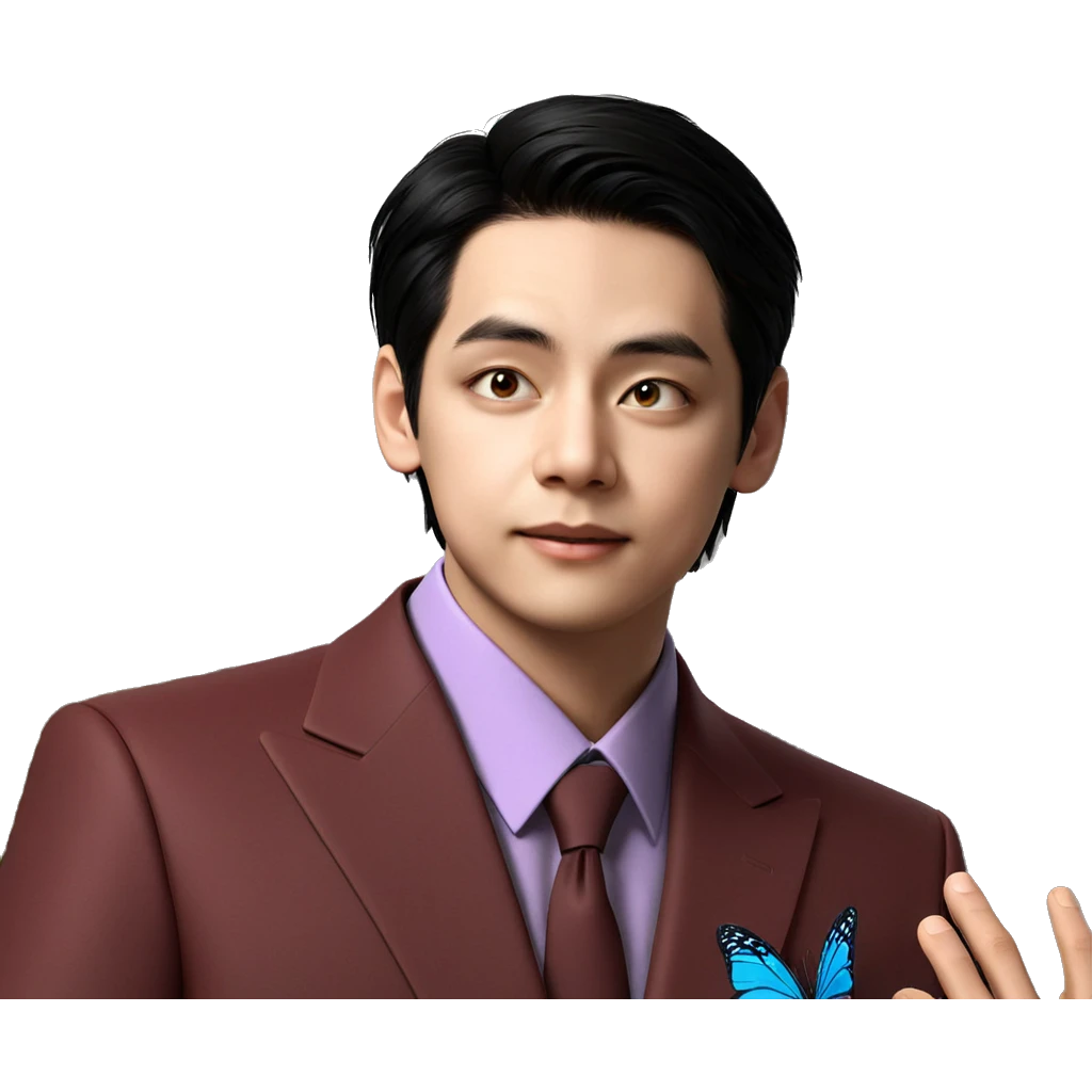 boy in formal suit with butterfly emoji