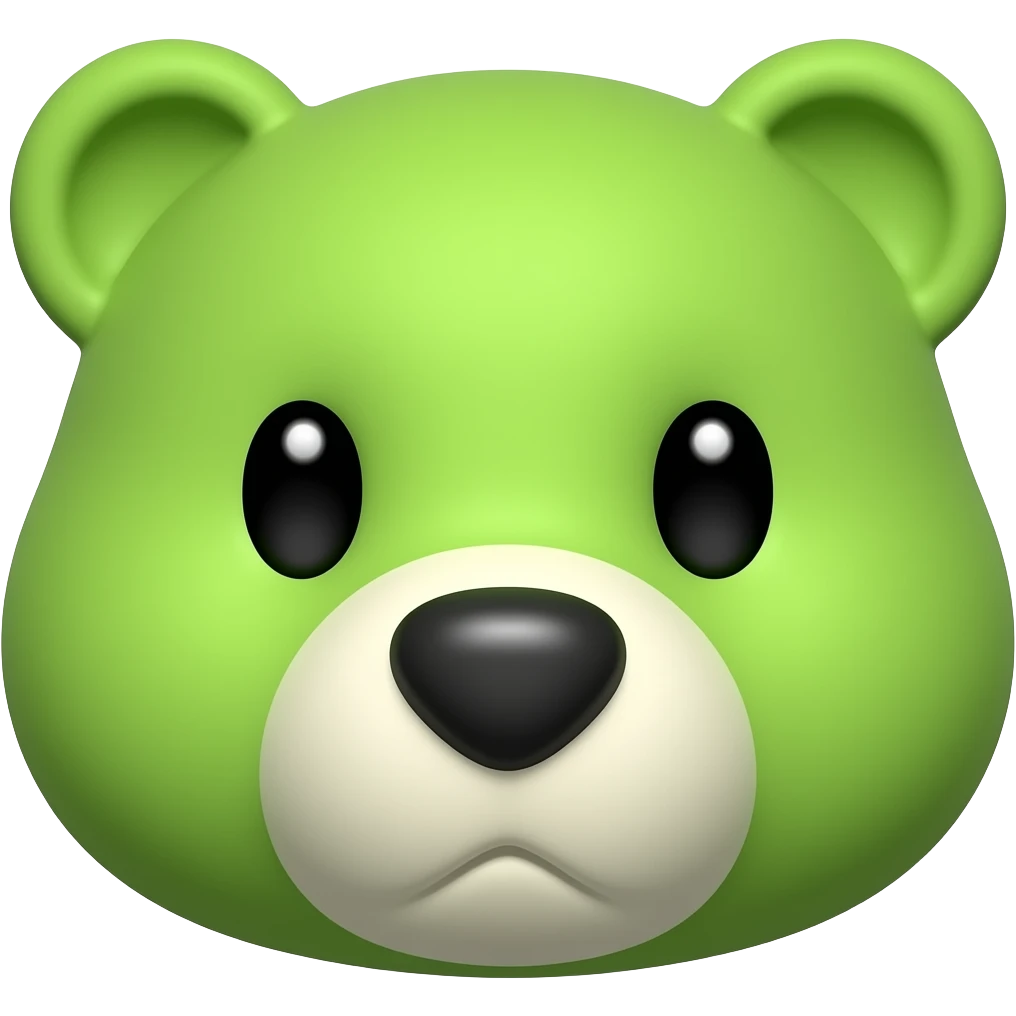 Pistachio green bear face emoji