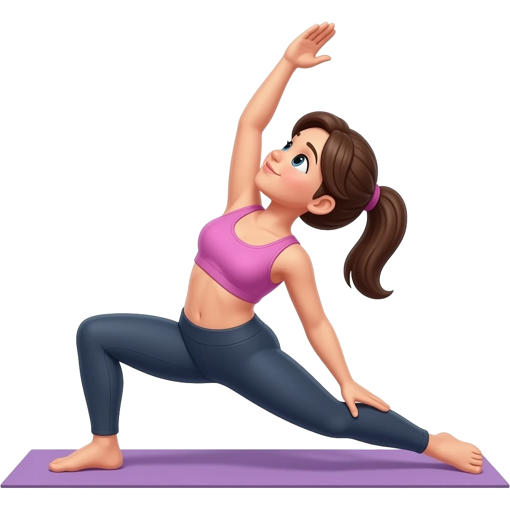 Mujer de yoga estiramiento emoji