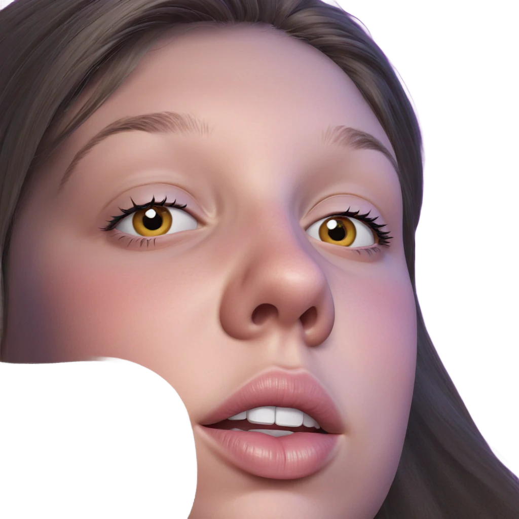 girl with parted lips portrait emoji