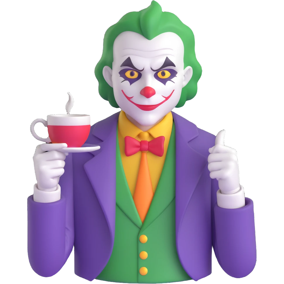 joker holding tea cup emoji