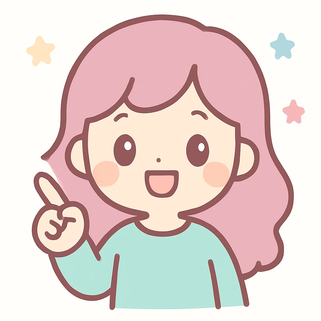 girl smiling and pointing her finger, kawaii style emoji