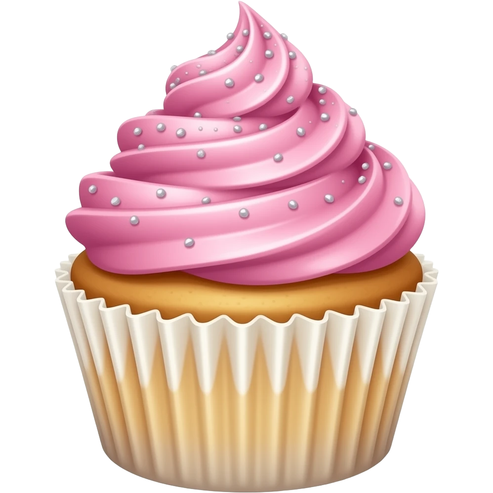 Cupcake with pink icing emoji