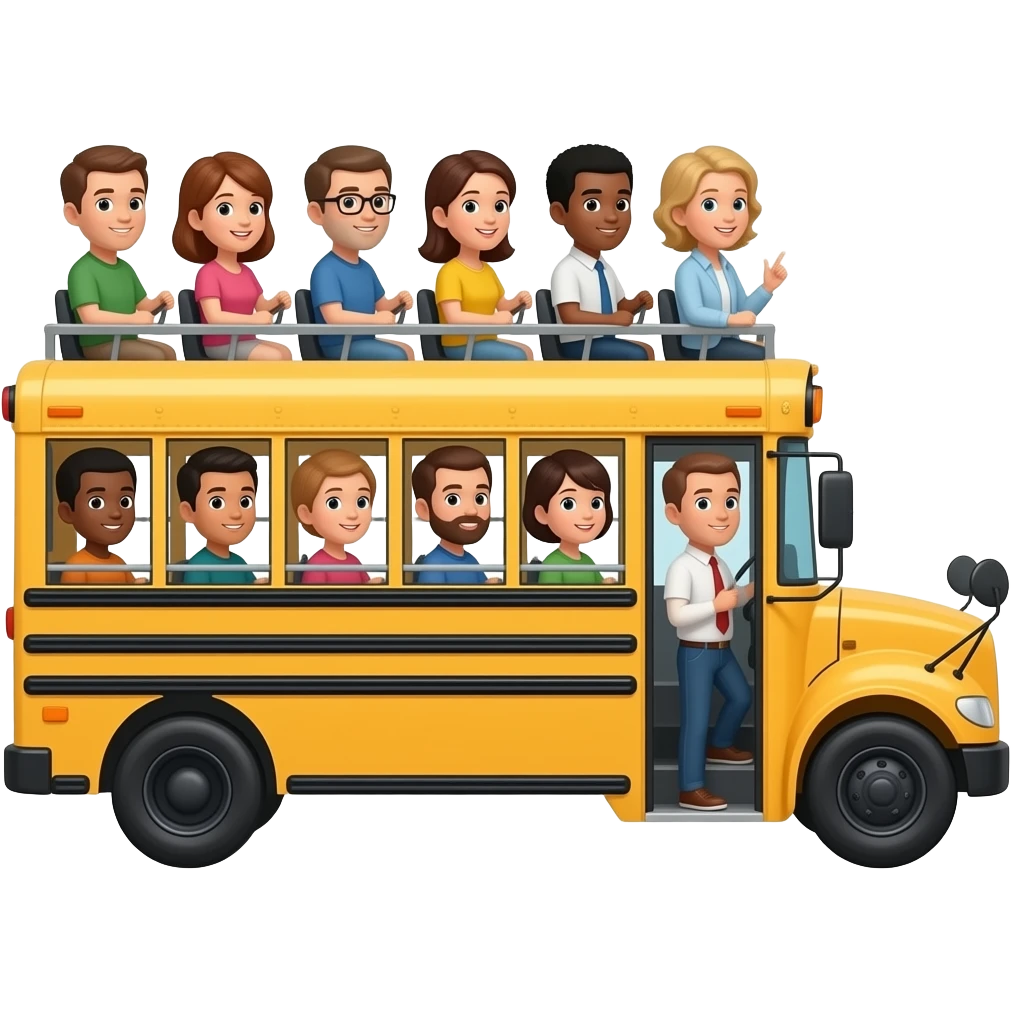 👶🏻👧🏻👦🏻👨🏻👩🏻👴🏻👵🏻👨🏻‍🦳👩🏻‍🦰👱🏻‍♀️👩🏻‍🦱🧔🏻👧🏾 riding on the 🏫🚌 emoji
