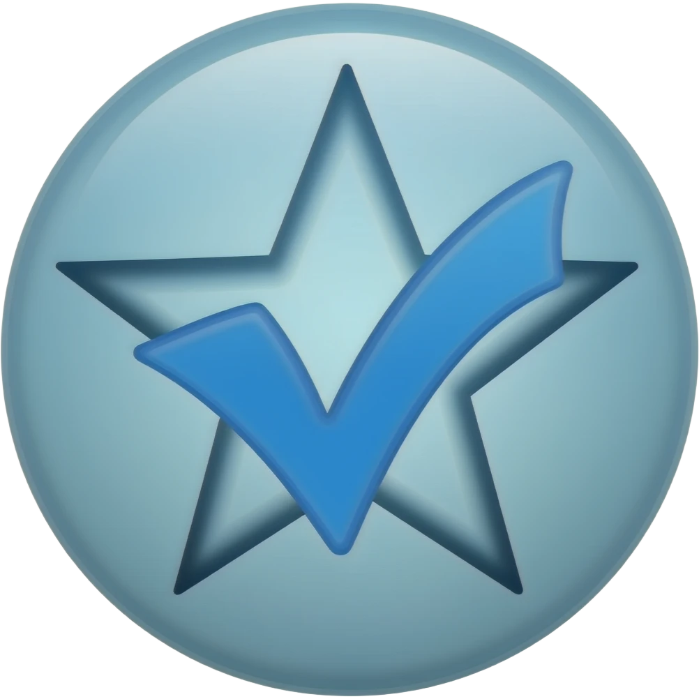 Mavi tik emojisi yap yuvarlak yıldız gibi 7 uç olsun emoji