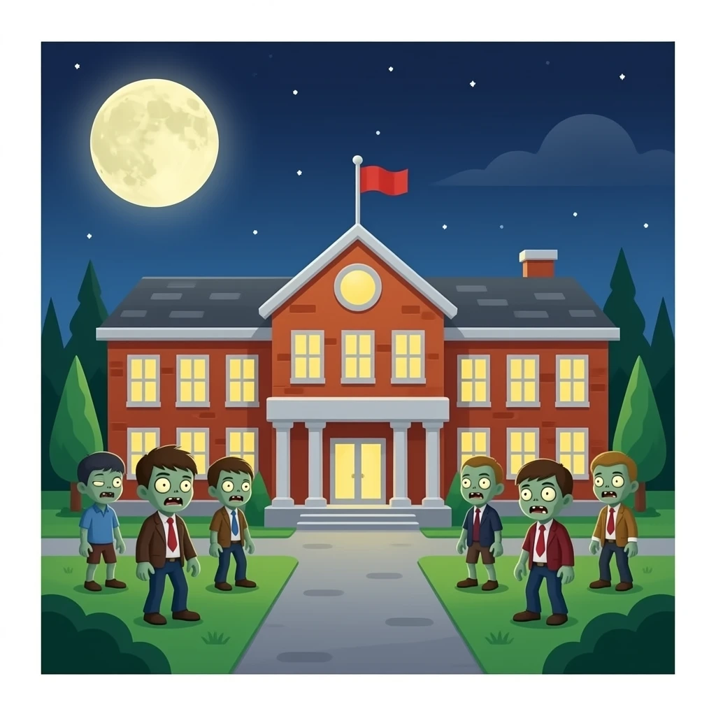 School withs zombies emoji