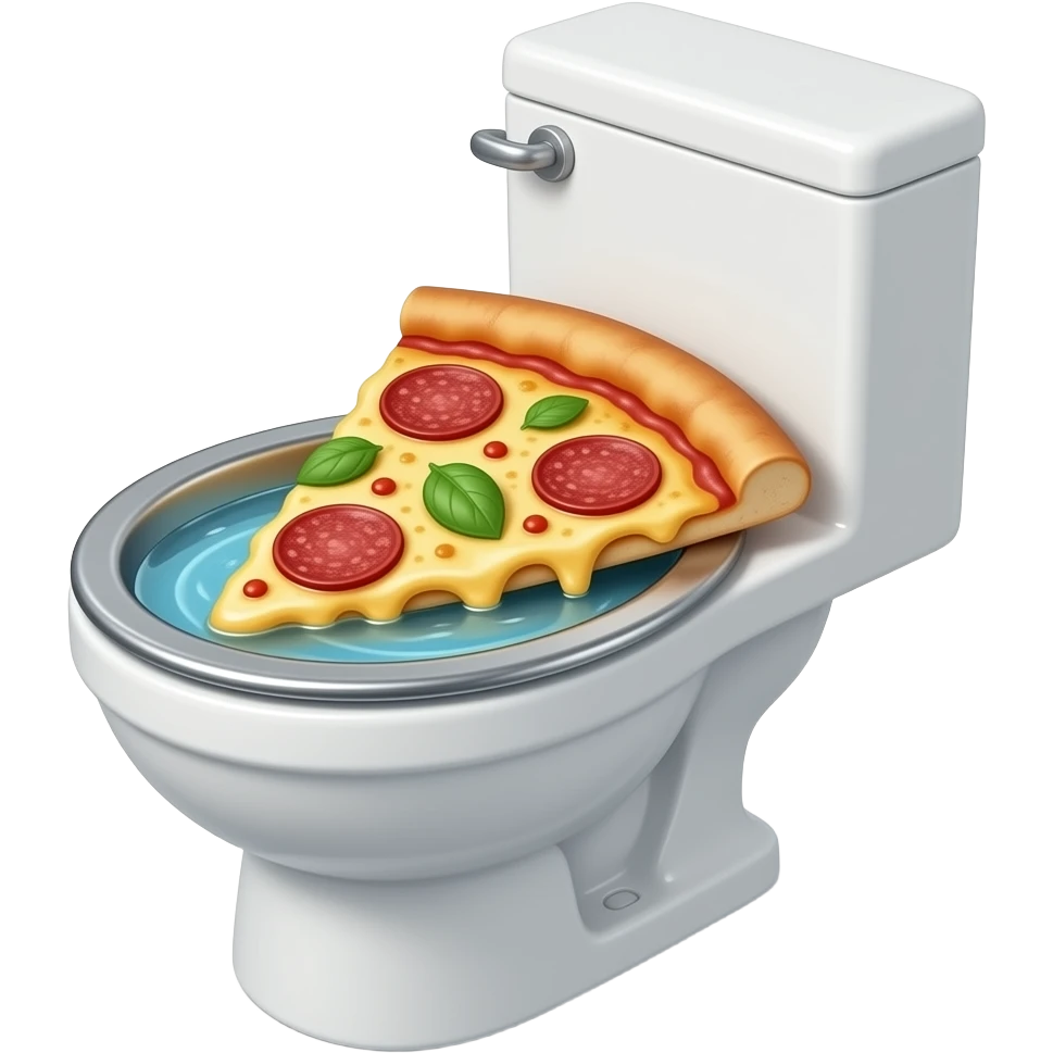 i put pizza inside the toliet emoji