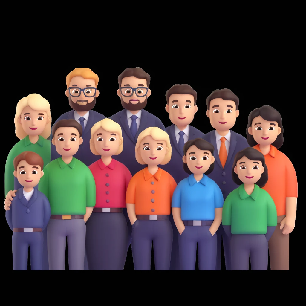 depict 8 designers and one manager emoji