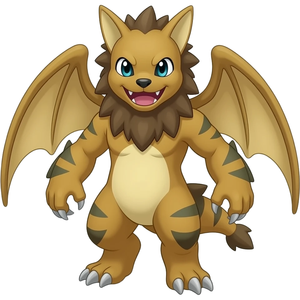 Guilmon-Veemon-Wickerbeast-Vernid-animal-hybrid-creature, full body emoji