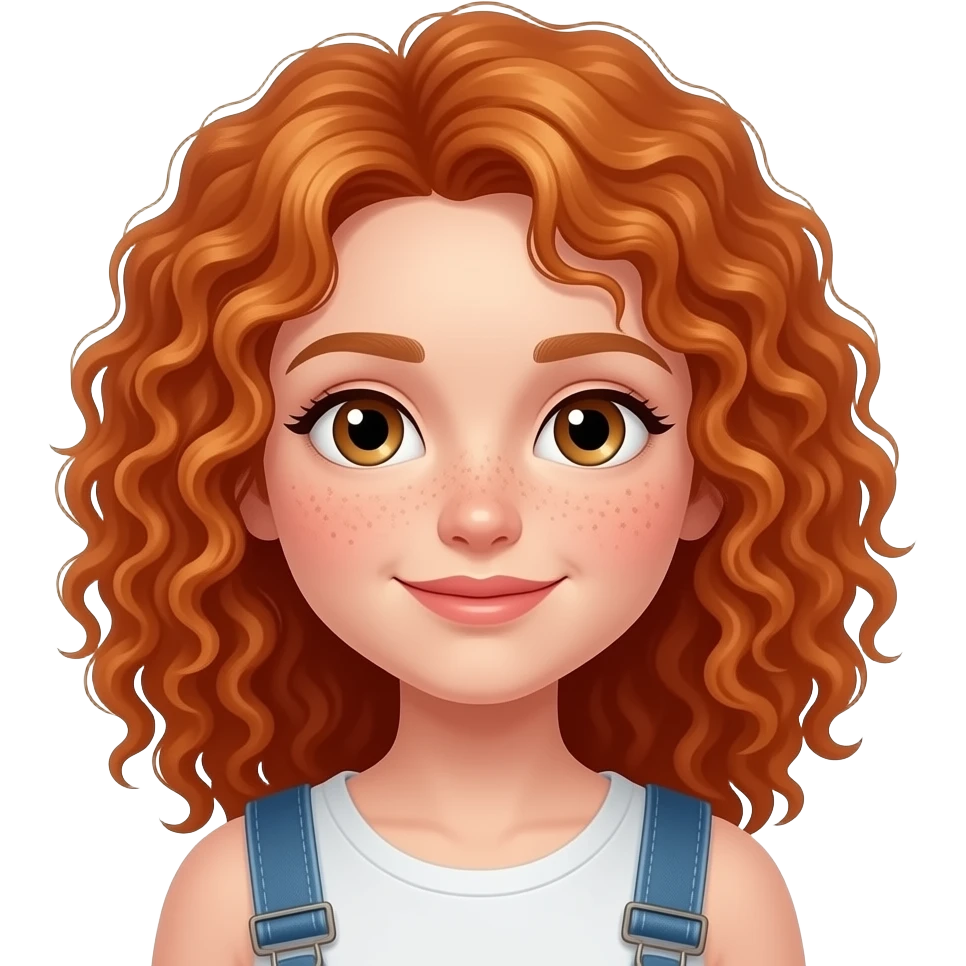 Fille rousse bouclés tâches de rousseur ❤️‍🔥 emoji