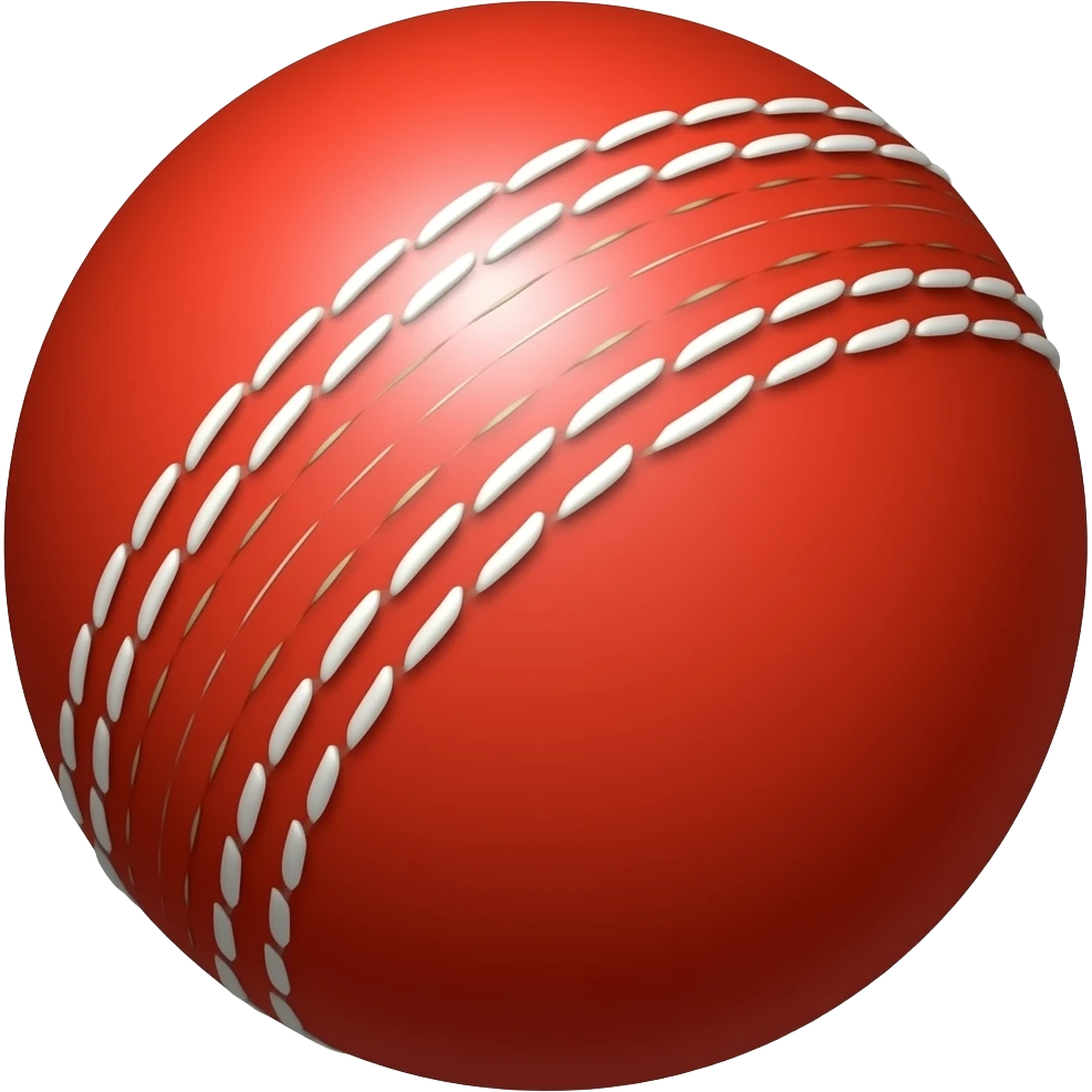 Red cricket ball emoji