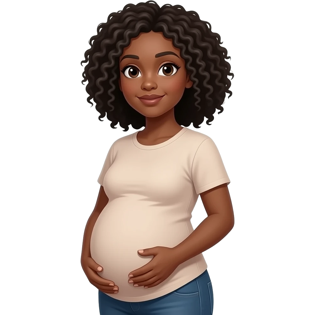 Nude Black woman pregnant.  by whitephallus white phallus. emoji