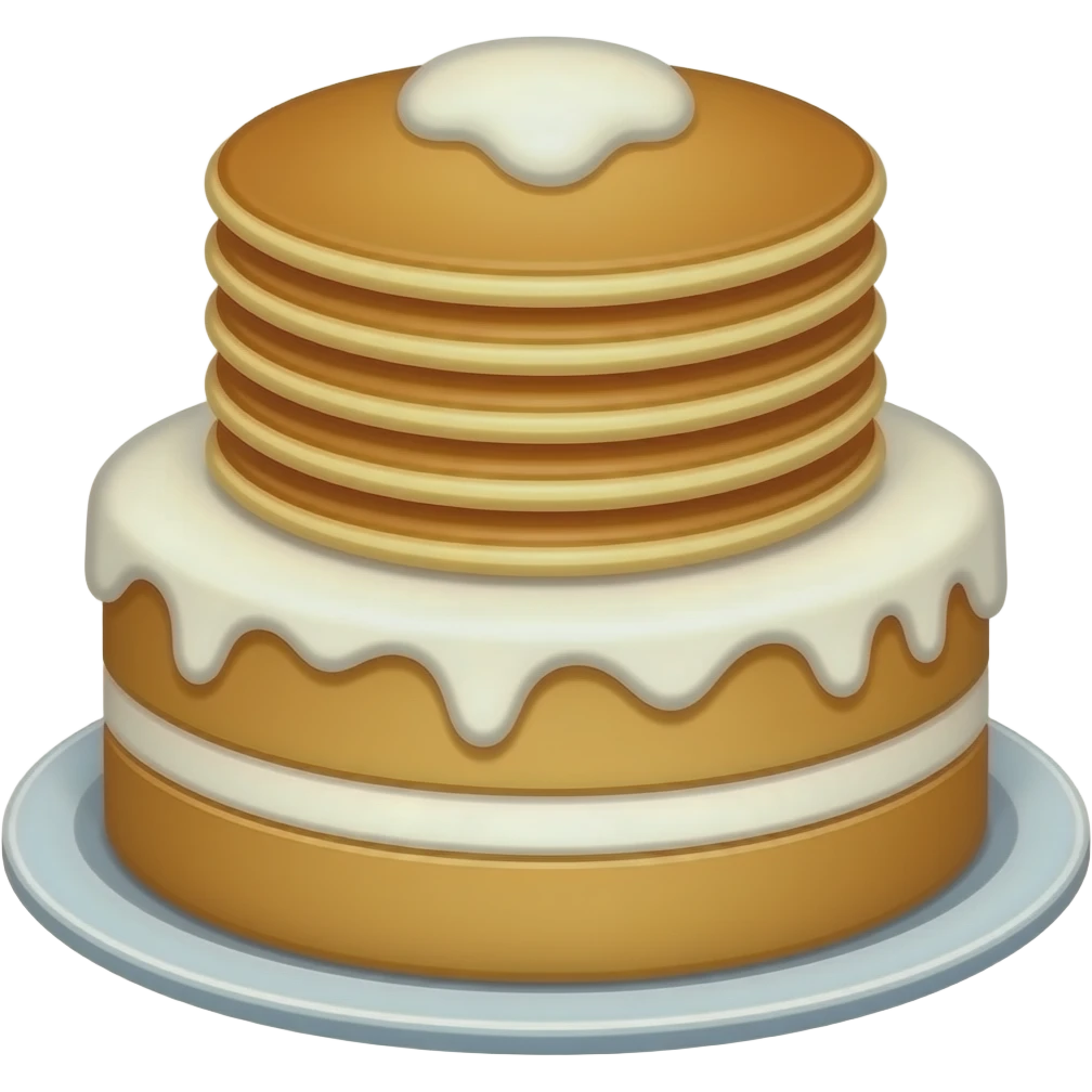 Cake with pancakes on the top of it emoji