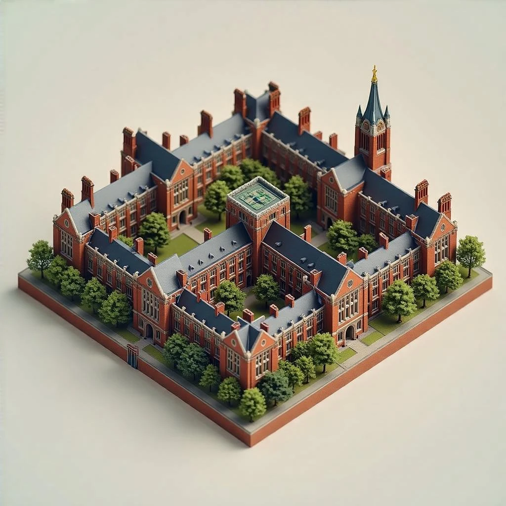 Photorealistic Isometric miniature of Yale Univercity emoji