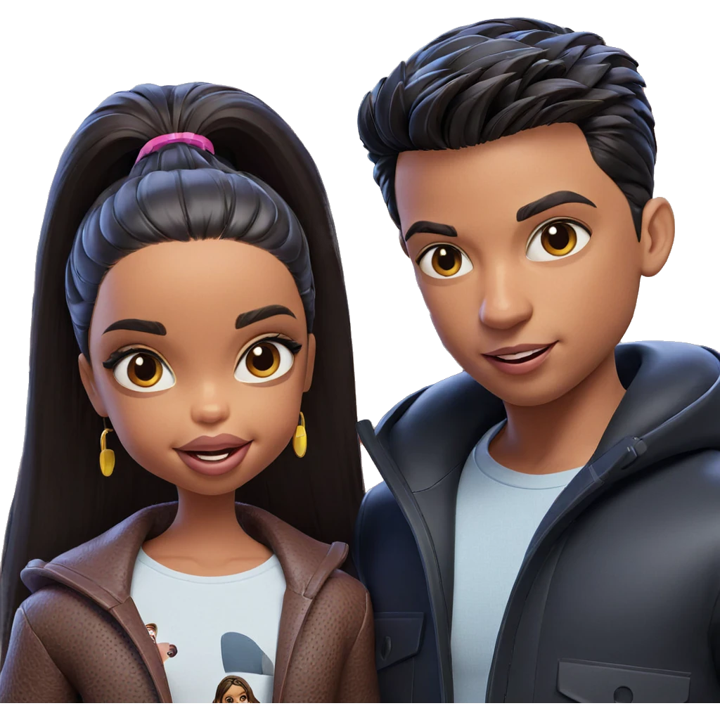 brother and sister portrait emoji