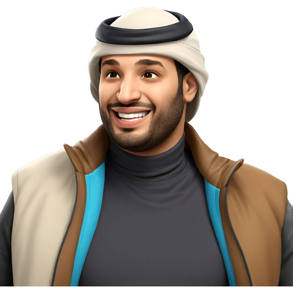 smiling man in jacket hat emoji