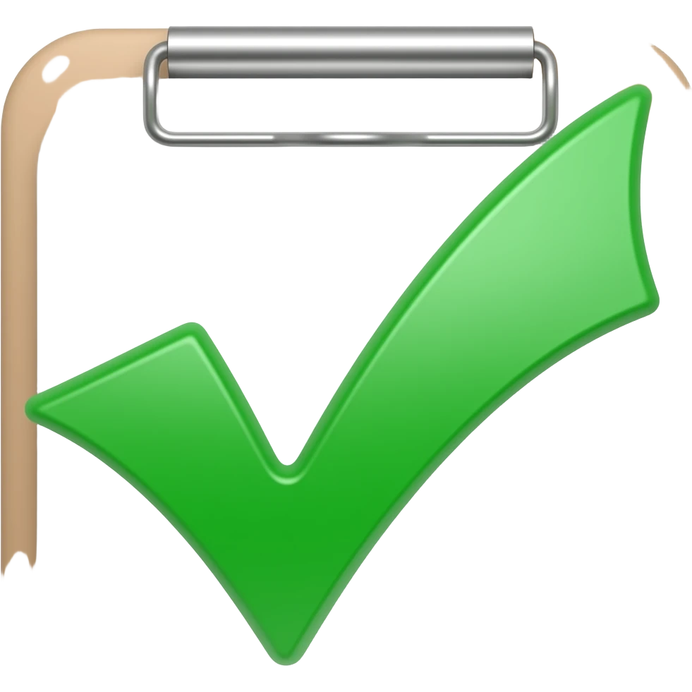 full clipboard with checkmark on it. only those two thing sin image emoji