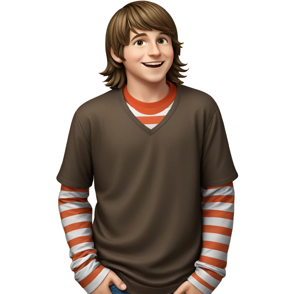 smiling boy in striped shirt emoji