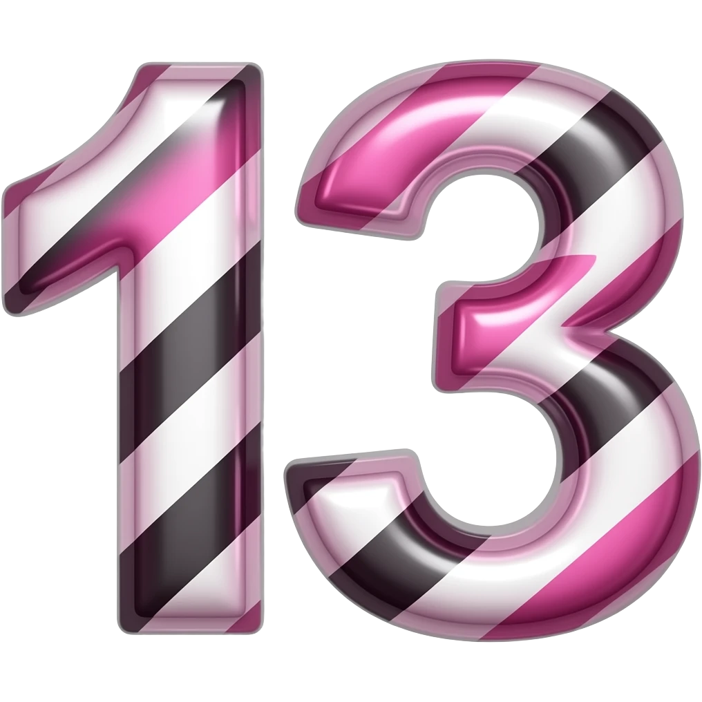 13 PINK BLACK WHITE emoji