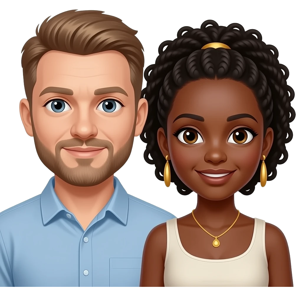 White man with black Nigerian women emoji