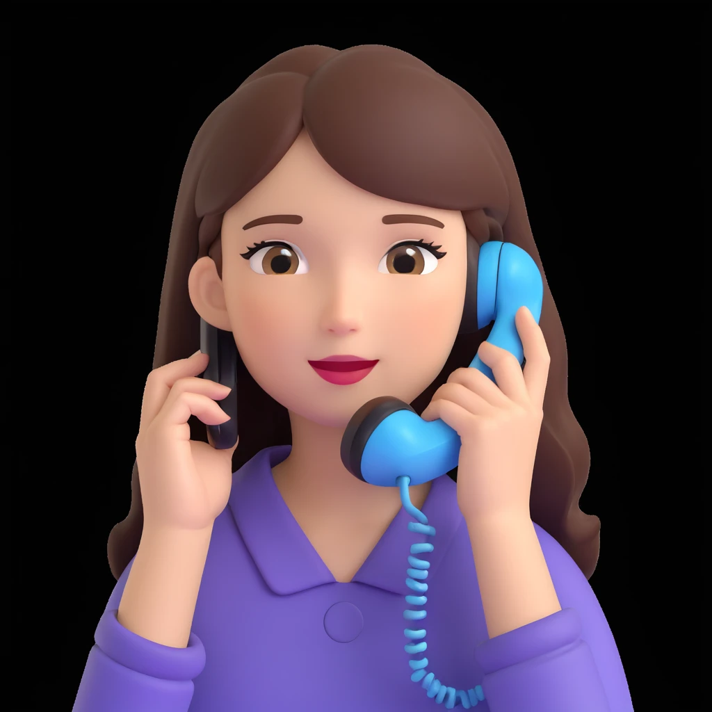 girl talking on phone bedroom background, close up pose emoji