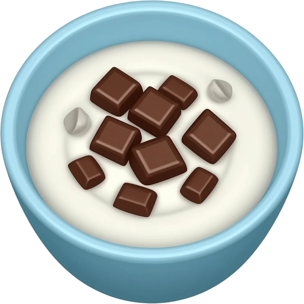 Chocolate pieces in yoghurt emoji