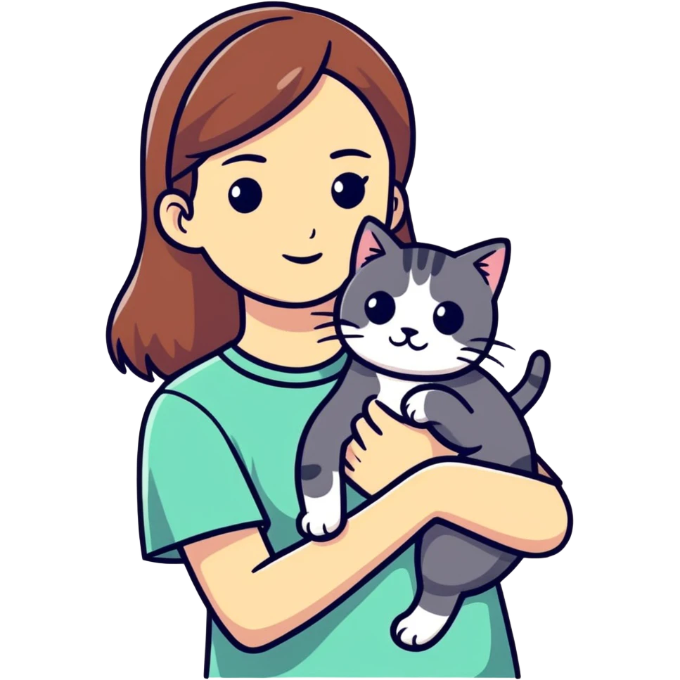 Jenna wearing a cat emoji
