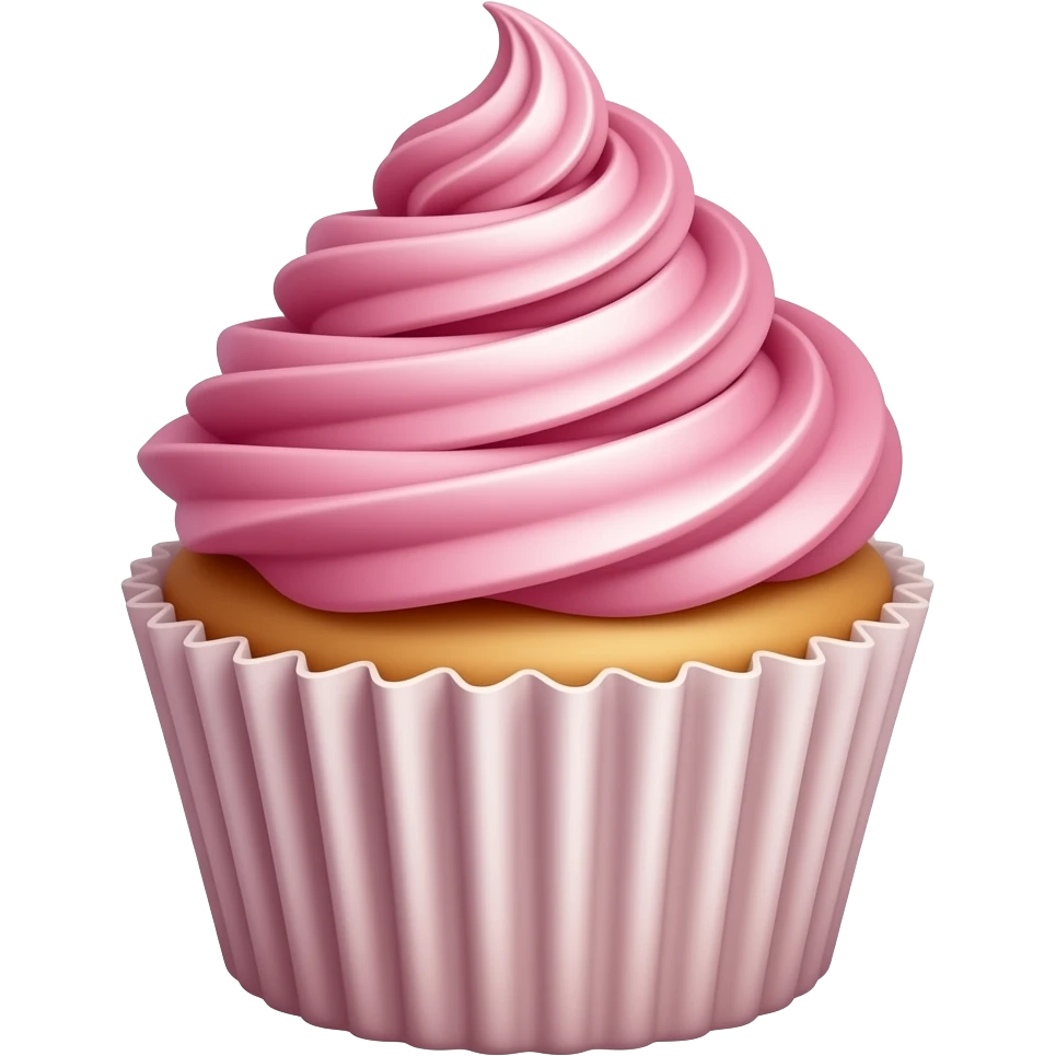 Cupcake with pink icing emoji