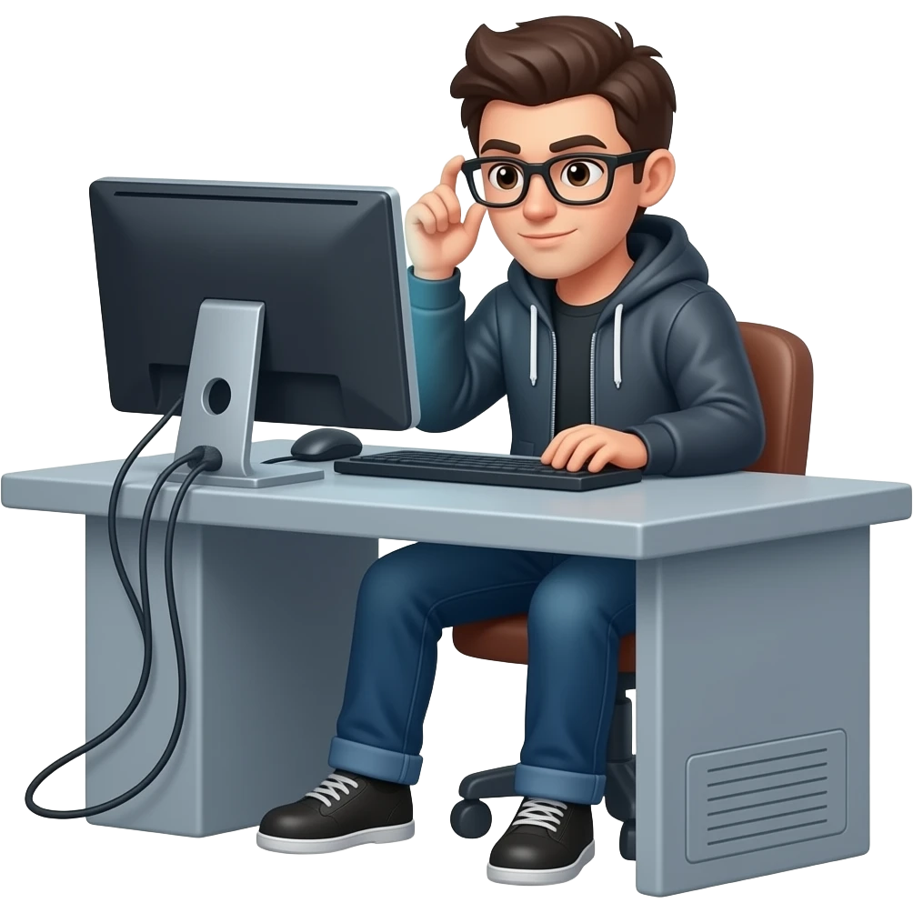 Hacker on the computer emoji