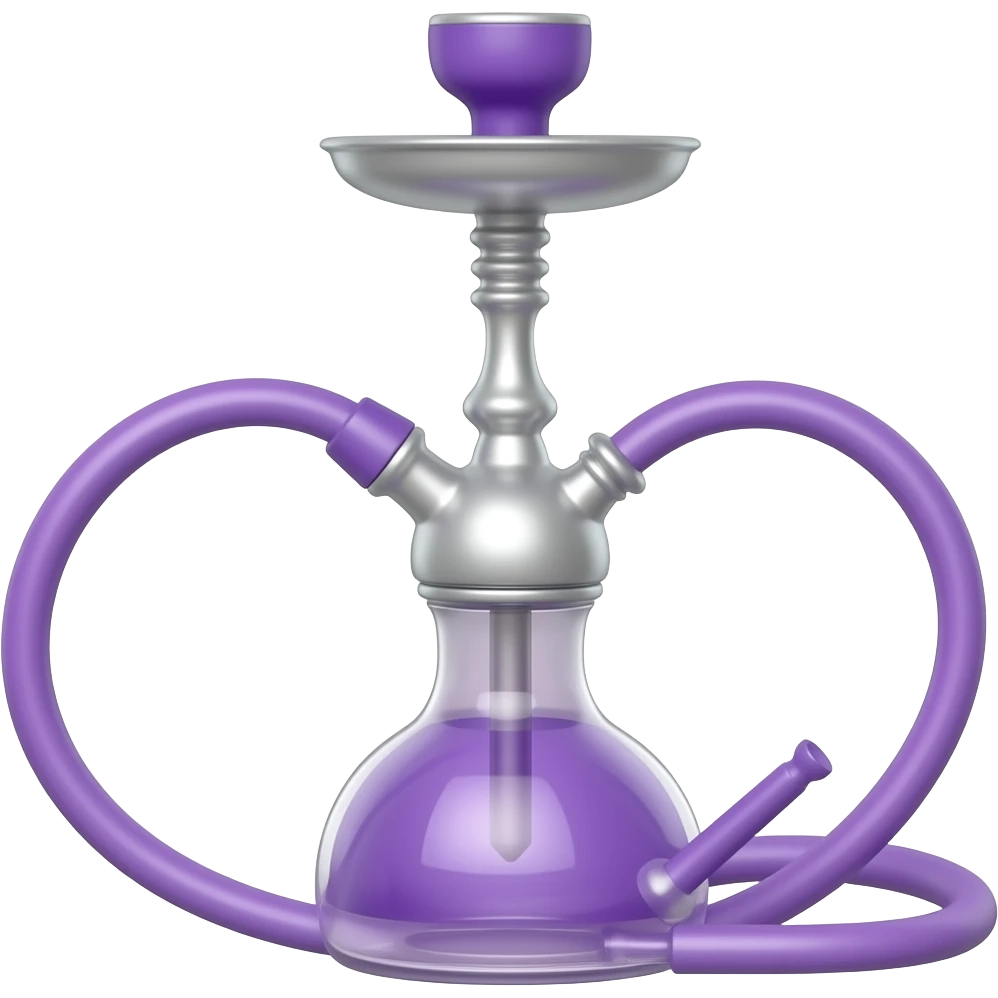 Desi hookah with purple and white colour emoji