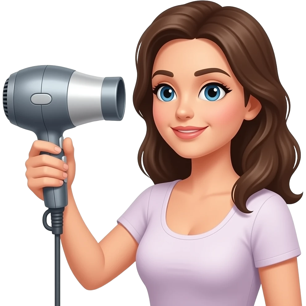 woman using hairdryer emoji