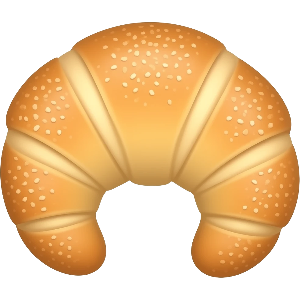 Korean salt bread shaped like a short croissant emoji