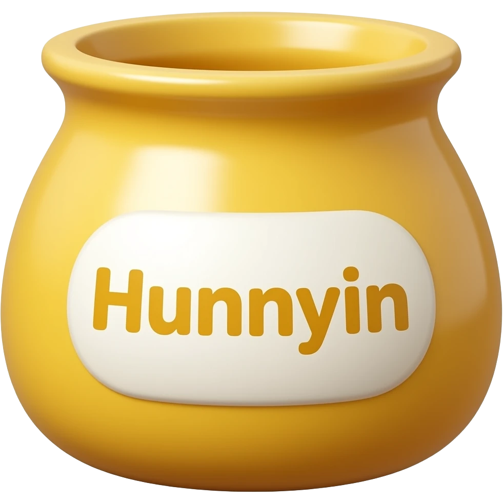 Cute Honey Pot that says Hunnyin cute font in the front emoji