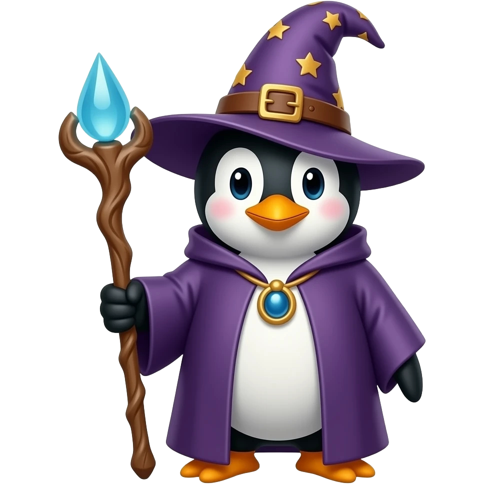 Penguin Wizard emoji