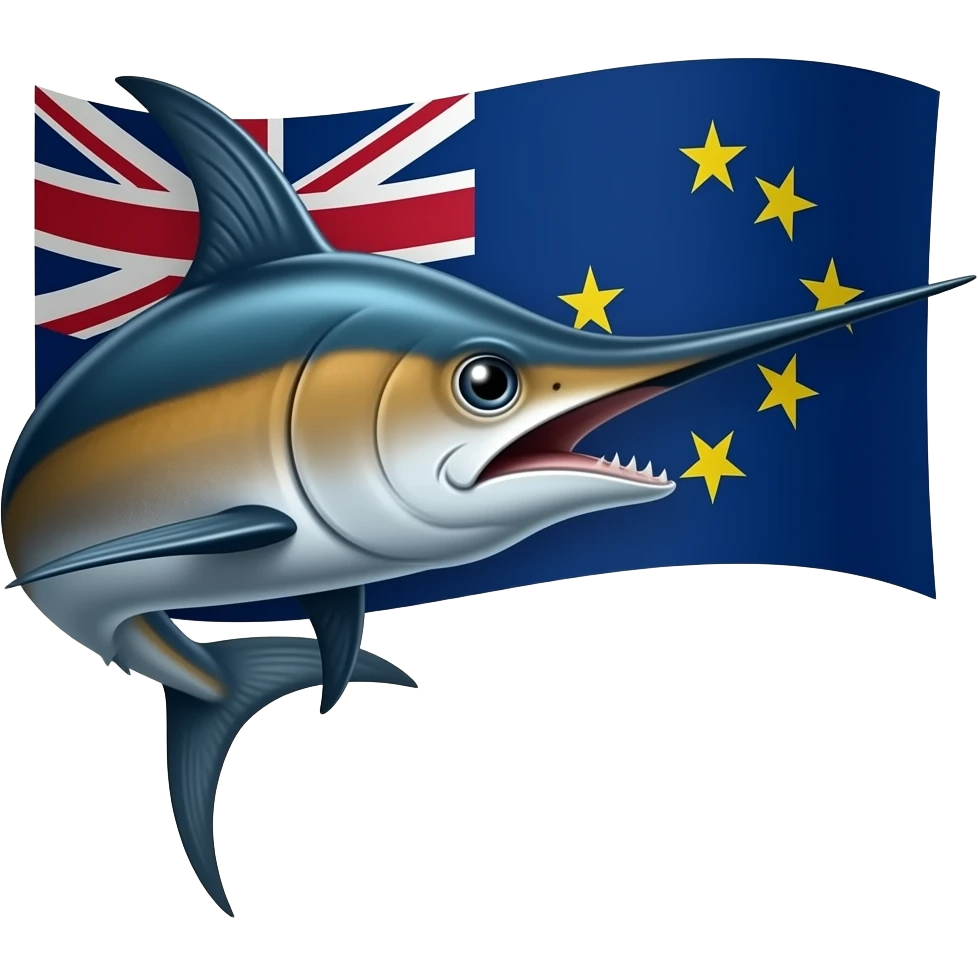 Marlin looking right with tokelau 🇹🇰 flag behind emoji