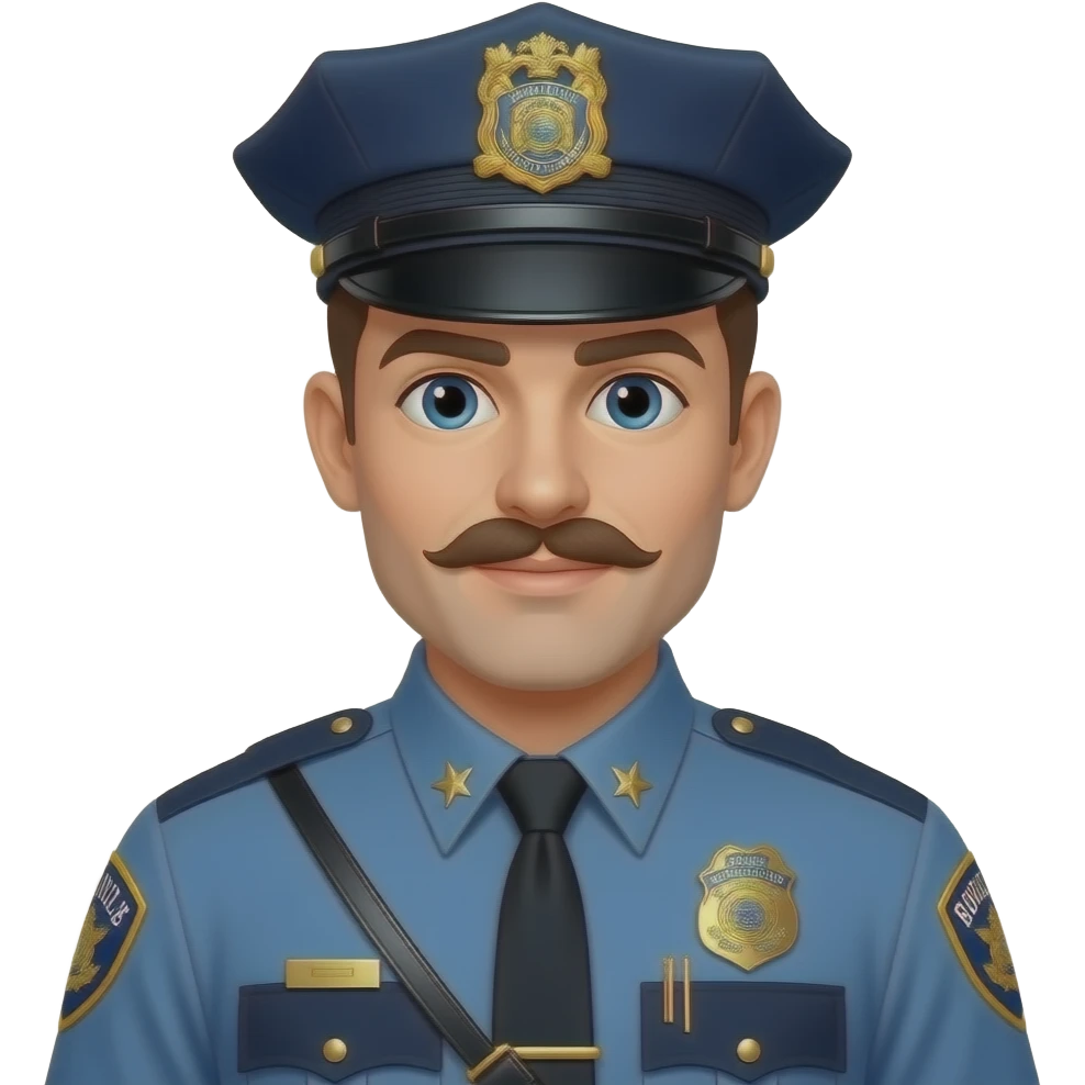 NY state trooper white man mustache emoji