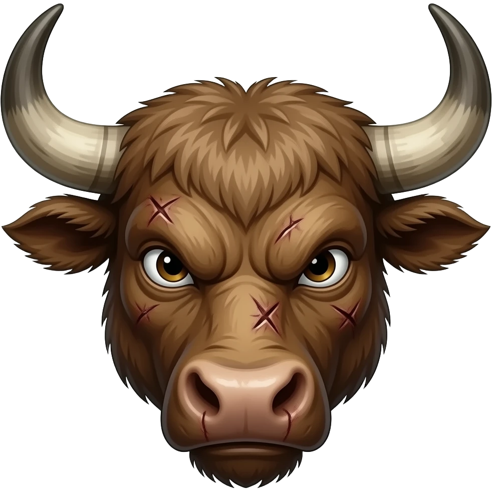 Horrible bull head looks scary emoji