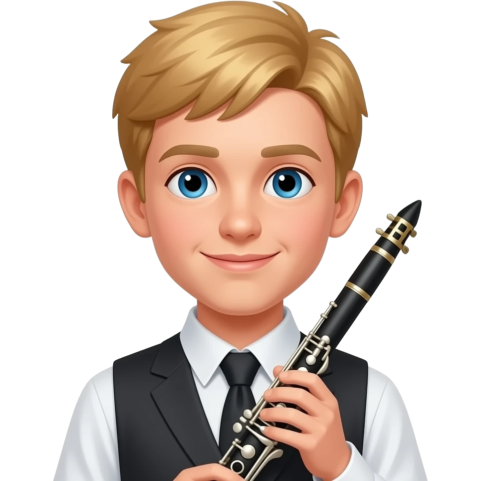 Boy blond with Clarinet emoji
